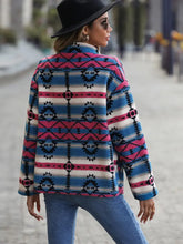 Geometric Button Down Dropped Shoulder Jacket Woman Outerwear