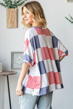 HOPELY Checkered Round Neck Half Sleeve T-Shirt Woman T Shirts