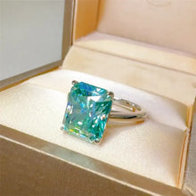 2 Carat 925 Sterling Silver Moissanite Rectangle Shape Ring Rings