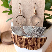 PU Semicircle Drop Earrings Camel One Size