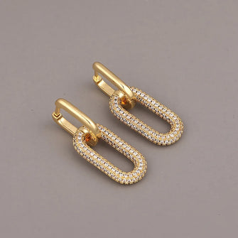 18K Gold-Plated Inland Zircon Earrings White One Size