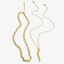 2-Piece 18K Gold-Plated Pepper Pendant Necklace