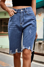 Raw Hem High Waist Denim Shorts with Pockets Denim Shorts