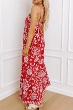 Floral Printed Spaghetti Strap Empire Waist Maxi Dress