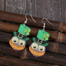 Owl Acrylic Dangle Earrings Green One Size