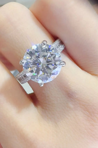 5 Carat Moissanite 925 Sterling Silver Ring Silver