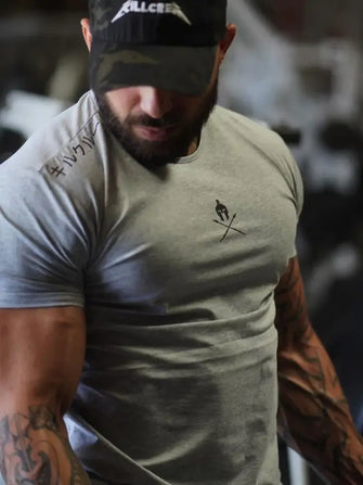 Men's Plus Size Round Neck Short Sleeve T-Shirt Gray Mens Tops