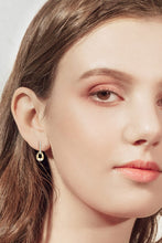 925 Sterling Silver Moissanite Double Hoop Earrings Gold One Size