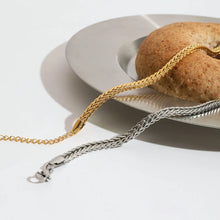 2-Piece Stainless Steel Braided Chain Bracelet