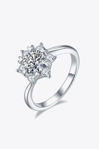 Adored 1 Carat Moissanite 925 Sterling Silver Cluster Ring Silver Rings