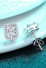 Adored 1 Carat Moissanite Rhodium-Plated Square Stud Earrings Earrings