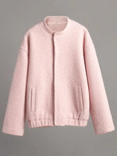 Double Take Plush Mock Neck Snap Down Jacket with Pockets Woman Outerwear