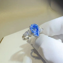 2 Carat 925 Sterling Silver Moissanite Teardrop Shape Ring Rings