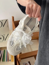 Vintage Lace Ribbon Sneakers Off-white Woman Sneakers