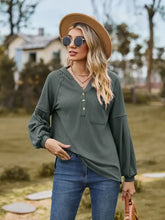Dropped Shoulder Button-Down Hoodie Woman Sweatshirts