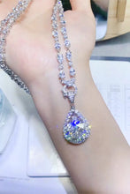 10 Carat Moissanite Teardrop Pendant Platinum-Plated Necklace Necklaces