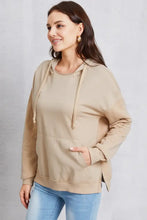 Drawstring Kangaroo Pocket Dropped Shoulder Hoodie Woman Sweatshirts
