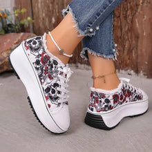 Printed Lace Up Platform Sneakers Woman Sneakers