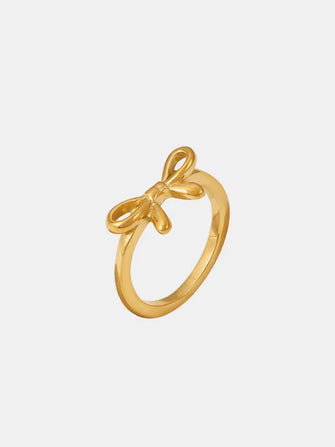 Stainless Steel Bow Ring Gold
