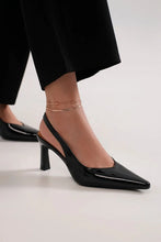 Beast Fashion Faux Leather Point Toe Slingback Pumps Black