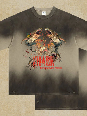 Men's Graphic Round Neck Half Sleeve T-Shirt Khaki