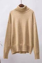 Turtle Neck Dropped Shoulder Sweater Sweater Pullovers