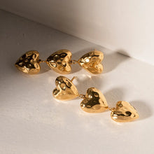 18K Gold-Plated Triple Heart Drop Earrings