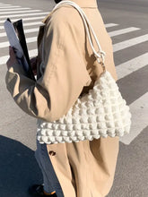 Bubble Textured Spaghetti Strap Shoulder Bag Ivory One Size Shoulder Bags