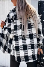 Plaid Button Up Long Sleeve Jacket Woman Outerwear