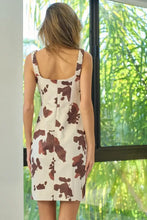 BiBi Cow Print Elastic Shoulder Strap Dress Casual Dresses