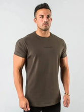 Men's Plus Size Letter Round Neck Short Sleeve T-Shirt Taupe Mens Tops