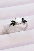 Opal and Zircon Contrast Ring Rings