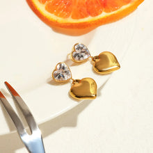 18K Gold-Plated Inlaid Zircon Heart Drop Earrings