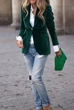 Lapel Collar One Button Blazer Woman Outerwear