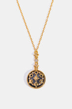 Vintage Blue Sandstone Pendant Copper Necklace Gold One Size