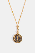 Vintage Blue Sandstone Pendant Copper Necklace Gold One Size Necklaces