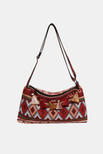 Tassel Adjustable Strap Shoulder Bag Deep Red One Size