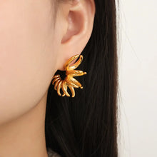 Titanium Steel Irregular Shape Earrings Gold One Size
