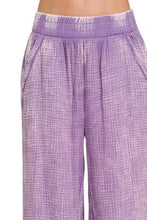 Zenana Washed Double Gauze Elastic Band Waist Pants