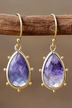 Natural Stone Teardrop Earrings Lavender One Size