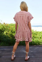 Davi & Dani Embroidery V Neck Short Sleeve Ruffled Mini Dress Casual Dresses