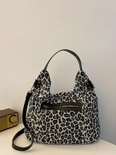 Leopard Polyester Shoulder Bag with Zippers Shoulder Bags