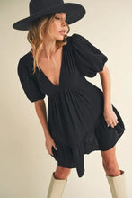 Aemi+Co Tied Back Ruffled Short Sleeve Mini Dress Casual Dresses