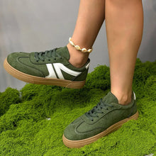 Lace Up Round Toe Contrast Sneakers Woman Sneakers