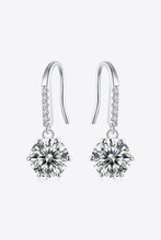 6-Prong Moissanite Drop Earrings Silver One Size