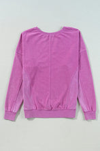 Notched Drop Shoulder Long Sleeve Sweatshirt Woman Sweatshirts