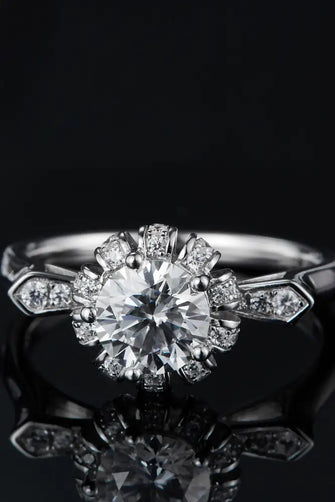 1 Carat Moissanite 925 Sterling Silver Ring Silver Rings