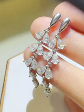 6 carat moissanite 925 sterling silver bar earrings with pear diamonds