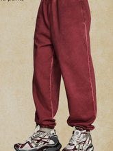 Men's Elastic Waist Joggers Burgundy