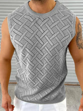 Men's Round Neck Sleeveless Eyelet Knit Top Tanks & Camis